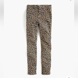 J Crew 10" highest-rise toothpick jean in leopard print